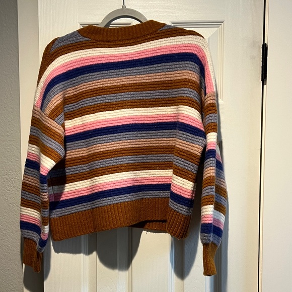 Madewell Brown and Blue Striped Cardigan - Picture 5 of 5